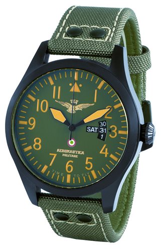 Orologio Aeronautica Militare Uomo Aviator Quartz Day Date in Acciaio AVQP4G4VERDE - AVQP4G4VERDE